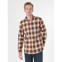 Colin's Regular Fit Kareli Sarı Erkek Uzun Kol Gömlek CL1059819_Q1.V1_YLS