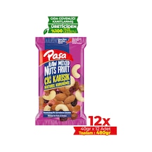 Paşa Kuruyemiş Çiğ Karışık Naturel Kuruyemiş 12 x 40 G