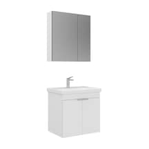 Orka Desna 60 Cm Mat Beyaz Banyo Dolabı Takımı Beyaz