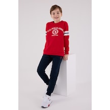 U.S. Polo Assn. Lisanslı Erkek Çocuk Alt Üst 2 Parça Eşofman Takımı Us2201 Kırmızı