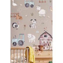 Msticker-çiftlikte Sevimli Hayvanlar Temalı Çocuk Bebek Odası Duvar Cam Sticker Seti Diğer