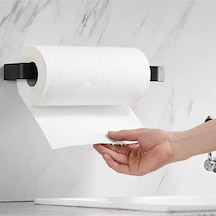 Metal Siyah Kağıt Rulo Havluluk, Peçetelik, Yapışkanlı Tasarım, Banyo Askısı Siyah Metal Diğer