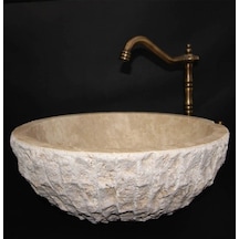 Bej Mermer Dışı Doğal Patlatma Lavabo