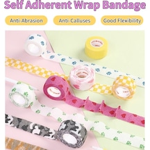 Pazly 4 Rulo Kendinden Yapışkanlı Esnek Bandaj - Nefes Alabilir, Su Geçirmez, Okul Çocukları İçin, Küçük El Yastığı İle