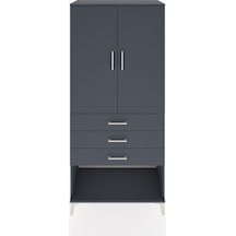 Hyperion Dolap Tek Raflı 3 Çekmeceli Tek Askılı 88x44x195 Antrasit-antrasit Antrasit Hyperion Dolap Tek Raflı 3 Çekmeceli Tek Askılı 88x44x195 Antrasit-antrasit Antrasit
