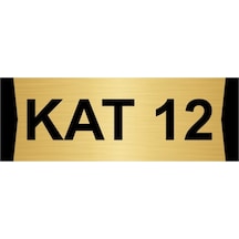 Kat 12 10x20cm Altın Renk Metal Yönlendirme Levhası