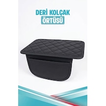 Aston Martin Dbx 707 Uyumlu Cepli Deri Kolçak Minderi Koruyucu Örtü Siyah Deri Siyah Dikiş