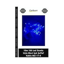 Özel Üretim Dekoratif Yılbaşı Aydınlatma 10m 100 Led Damla Uçlu Mavi Işık Şeffaf Kablo Mz176