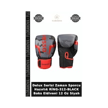 Delux Serisi Zaman Sporcu Hazırlık Ring-312-black Boks Eldiveni 12 Oz Siyah