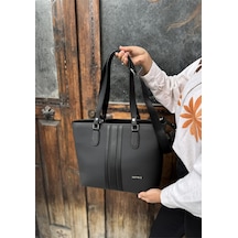 Just Polo Kadın Yeni Sezon Büyük Boy 3 Bölmeli Lüks El Ve Omuz Çantası Shoulder Bag Siyah