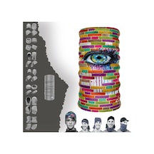 E Taktik Renkli Göz Desenli Boyunluk Dikişsiz Tüp Maske Buff Baf Saç Bandı Uv+50 Yansıtıcı 4 Mevsim Yarı Termal Üründür Çok Renkli - 916389876 Çok Renkli