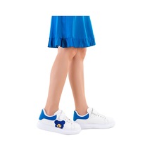Kiko Kids Artela Cırtlı Kız Çocuk Günlük Spor Ayakkabı Beyaz - Saks