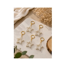 5 Li Yıldız Anahtarlık Premium Zincirli Krem - 914949225 Krem - 914949225 Krem