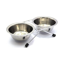 Nunbell Duo Ayaklı 2'li Çelik Mama Kabı 21 Cm 1000 Ml