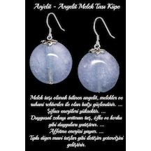 Sertifikalı Anjelit Angelite Melek Taşı Doğal Taş Küpe Çok Renkli