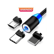 Venturemart Ankndo Manyetik Usb Kablosu Mıknatıs Led Mikro Usb C Kablosu 1 M 2 M Hızlı Şarj Teli