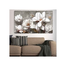 Beyaz Çiçekler, Kelebek - 5 Parçalı Tablo Görsel - 702503373 Görsel