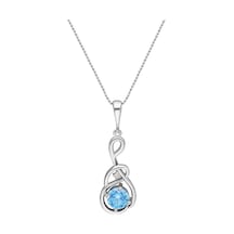Chavin Topaz Sol Anahtarı Zirkon Taşlı Gümüş Kolye Eu88