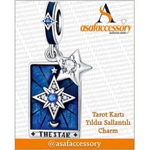 Tarot Kartı Yıldız Sallantılı Charm Çok Renkli