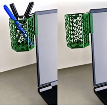 3d Baskı Monitor Kalemlik - Petek Desenli Laptop Kenar Altıgen Kalemlik-yeşil Diğer