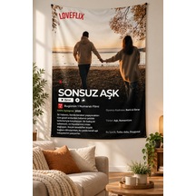 Sevgiliye Hediye - Kişiye Özel Netflix Film Dekoratif Duvar Örtüsü Duvar Halısı Beyaz