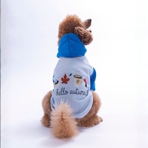 Mavi Vermont Autumn Köpek Hoodie Köpek Sweat Köpek Kıyafeti Kedi Kıyafeti