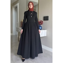 Rabia Şamlı Rose Elbise Siyah Normal