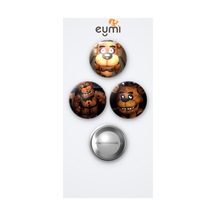 Five Nights At Freddy's Oyunu Freddy Fazbear Oyun 3'lü Metal Rozet Seti 58mm İğneli Buton Çanta Yaka Rozeti Çok Renkli