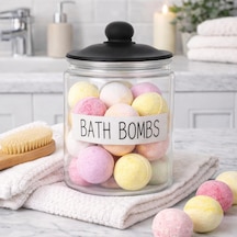 1,8 L Cam Deterjanlık Kavanoz Amber Renk, Kapaklı Bath Bombs Saklama Kabı, Çamaşır Deterjan Kapsülü Ve Pod Düzenleyici 7009