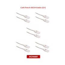S-lınk Sl-cat606 Cat6 Patch 60cm Kablo Gri 5li Paket