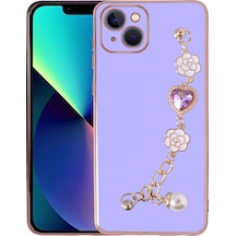 More Tr Apple Uyumlu iPhone 14 Uyumlu El Tutamaçlı Kamera Korumalı Mtr Taka Silikon Kılıf-mor