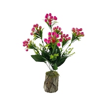Yapay Çiçek Kütük Saksılı Kokina Dekoratif Masa Çiçeği Pembe (533469401)