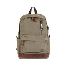 Ççs London 51568 Kanvas Usb Usb Çıkışlı Sırt Çantası Haki