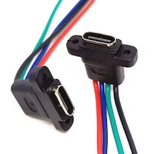 5 Adet 4 Pin Type-c Kablolu Konnektör Şarj Giriş Soketi