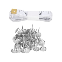 Samdoo 100 Adet Çelik Mobilya Dekorasyon Çivi Seti - Gümüş Uçlu, Paslanmaz, Yüksek Dayanıklı + Ölçü Çubuğu Ve Eldiven