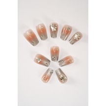 Pop Beauty Takma Tırnak Seti & Zararsız Yapıştırıcı, El Yapımı Handmade Popbeauty10174