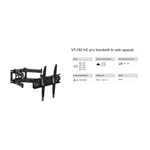Vontech Vt 752 Hc Pro Tv Askı Aparatı 39-65 Inç Çift Kollu Haraketli Duvar Tipi