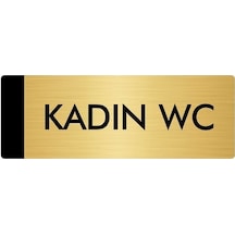 Metal Yönlendirme Levhası, Departman Kapı Isimliği Kadın Wc 5x20 Cm Altın Renk