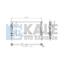 KALE OTO Radyatör 0222281AB Su Radyatörü Transit V347 06- 2.2 TDCI 2.4 TDCI Mt Ac 1 Sıra Alb