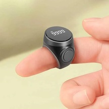 Oled Ekranlı Şarjlı Dijital Zikir Sayacı Parmak Yüzüğü, Usb Type-c Şarjlı, Sıfırlama Özellikli, Ayarlanabilir Silikon Yüzük, Otomatik Kilitli Hd Sayaç Zr1201 Siyah