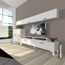 Decoraktiv Ekoflex 8 Slm Silver Tv Ünitesi Tv Sehpası Beyaz