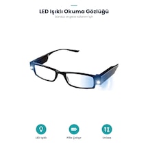Dinlendirici Led Işıklı Okuma Gözlüğü Siyah