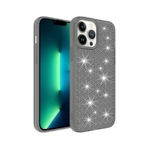 Apple Uyumlu iPhone 13 Pro Max Aihttgli Parlak Tasarımlı Klfs Snow Kılıf-siyah Siyah