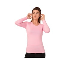 Disentis Yuvarlak Yaka Uzun Kollu Viskon Pembe Body