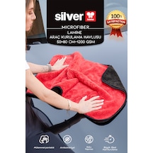 Mikrofiber Süper Emici Ekstra Kalın Ekstra Büyük Boy Kırmızı-siyah Lamine Araç Kurulama Havlusu