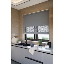 Neya Lazer Kesim Mat Stor Perde, Lazer Kesimli Klasik Serisi, C-101004 Antrasit Renk