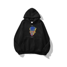 Tarzsokak Unisex Thermal Skull Sweatshirt Hoodie Siyah