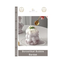 Bardak Isıya Dirençli Şeffaf İnce Tasarım Çay Kahve Sunum Dayanıklı Borosilikat Bubble Bardak Çok Renkli