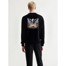 Baykuş Unisex Sweatshirt Siyah
