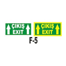 Fosforlu & Düz Levha Çıkış Exıt Yönlendirme Yukarı Ok